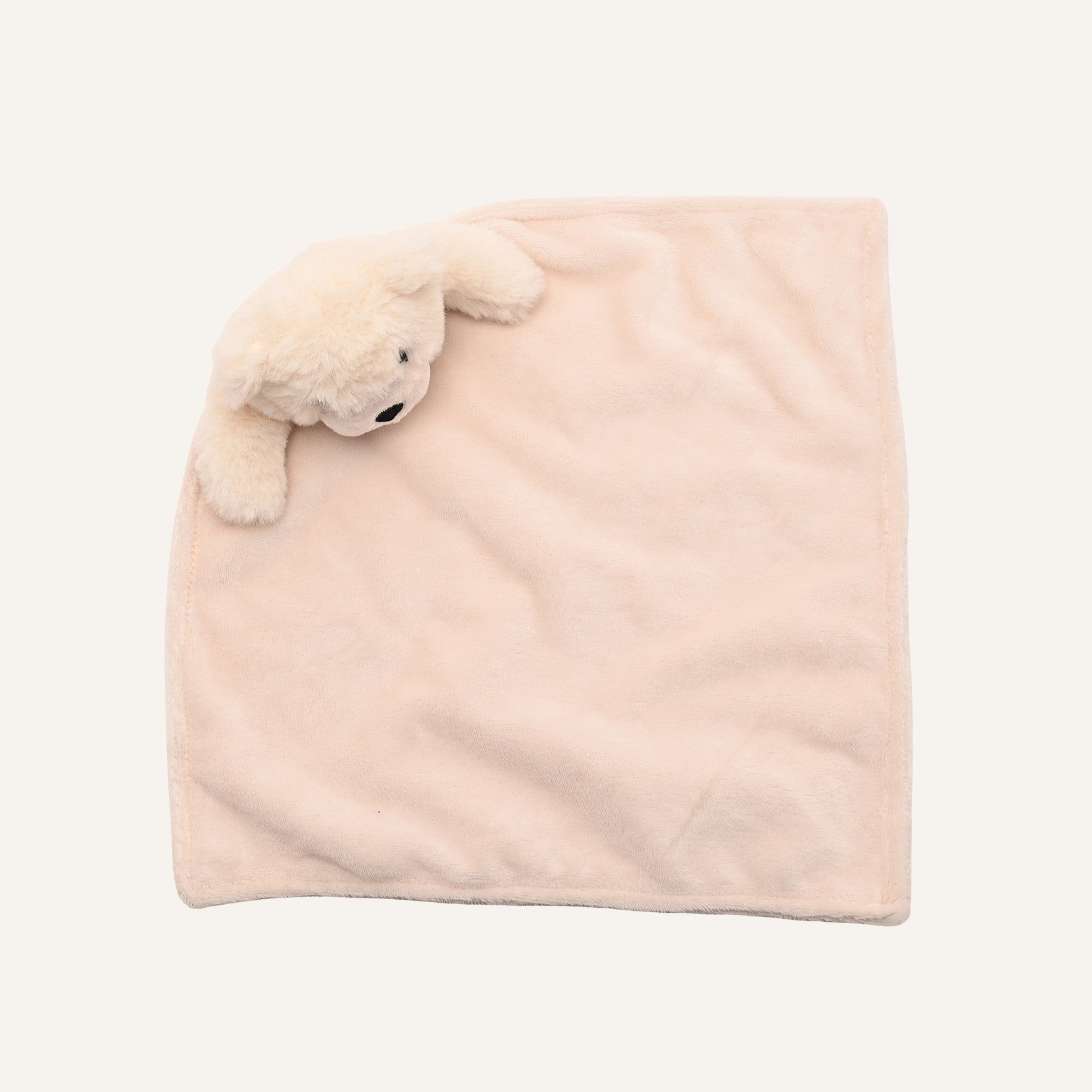 Softies Baby Comforter - Lola Bear - White Two Side Short Plush 27cm x 27cm