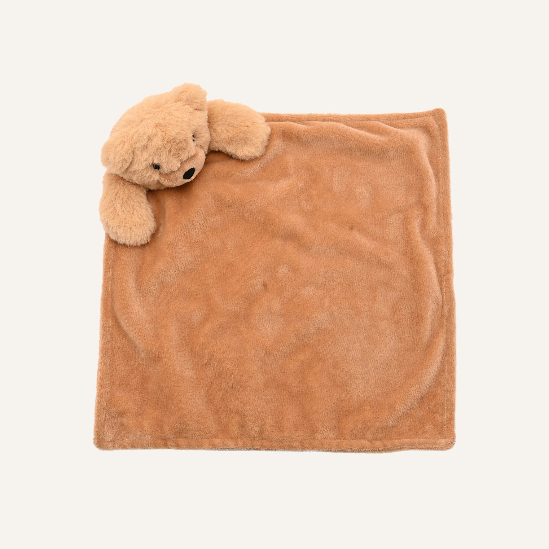 Softies Baby Comforter - Hudson Bear - Light Brown Two Side Short Plush 27cm x 27cm