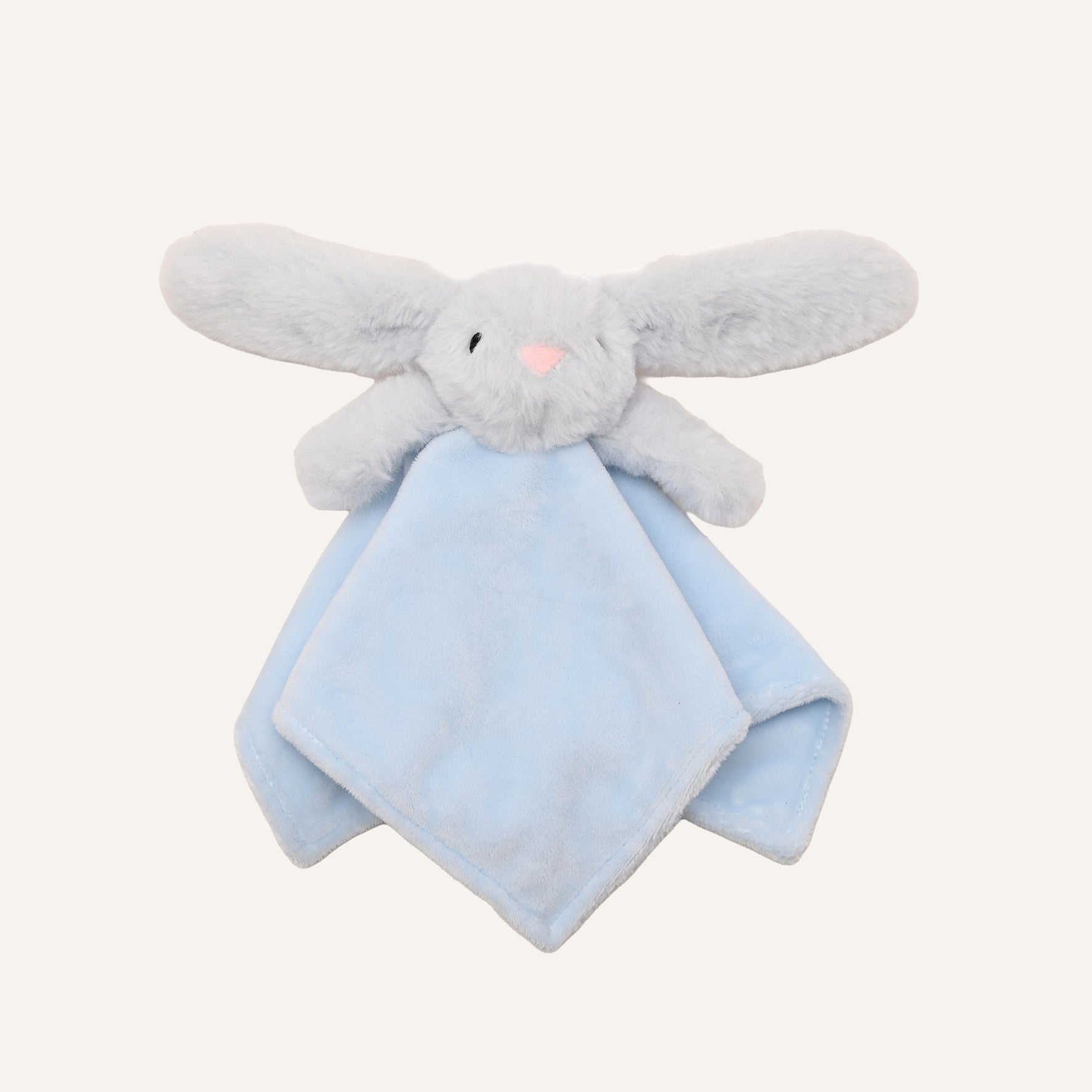 Softies Baby Comforter - Sunny Bunny- Blue Two Side Short Plush 27cm x 27cm